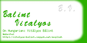 balint vitalyos business card